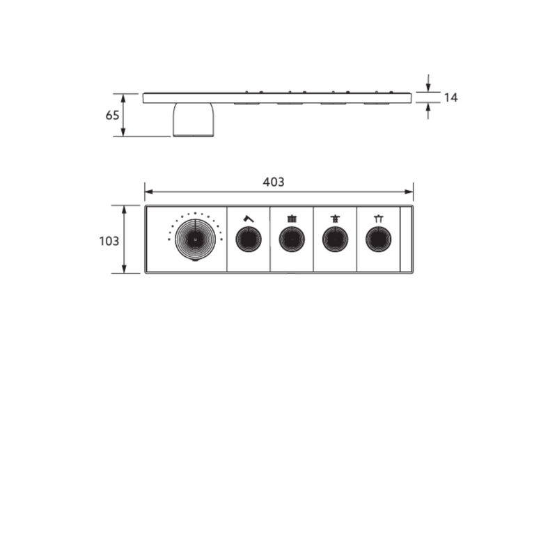 Kohler Anthem™ Recessed Mechanical Thermostatic Control – Four Outlet (4OT)