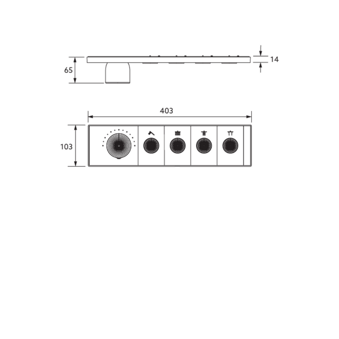 Kohler Anthem™ Recessed Mechanical Thermostatic Control – Four Outlet (4OT)