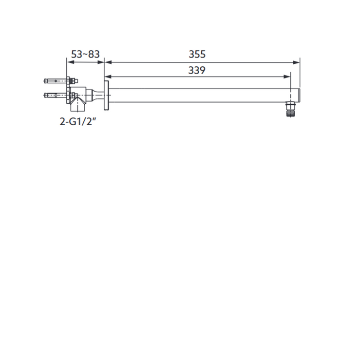 Kohler Statement™ Dual Function Wall Mount Rainhead Arm – 355mm