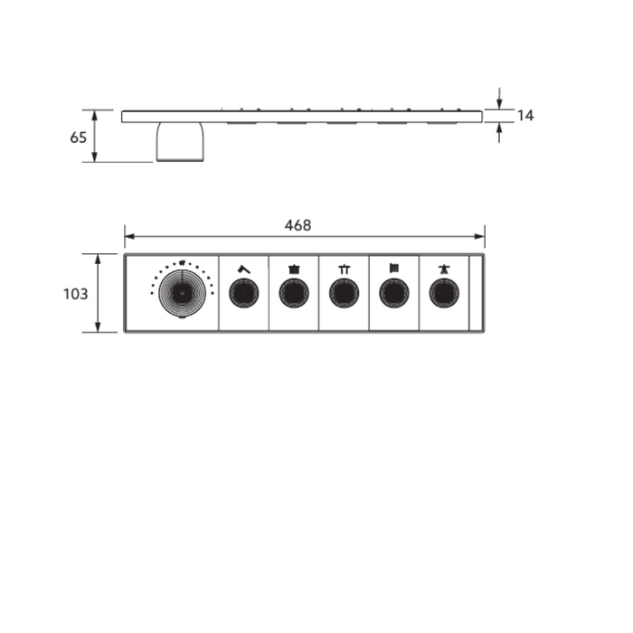 Kohler Anthem™ Recessed Mechanical Thermostatic Control – Five Outlet (5OT)