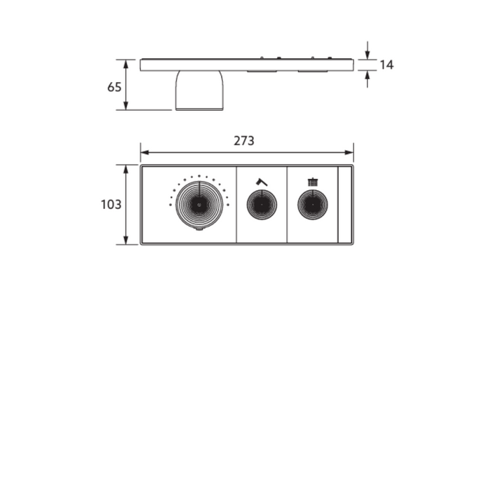 Kohler Anthem™ Recessed Mechanical Thermostatic Control – Two Outlet (2OT)