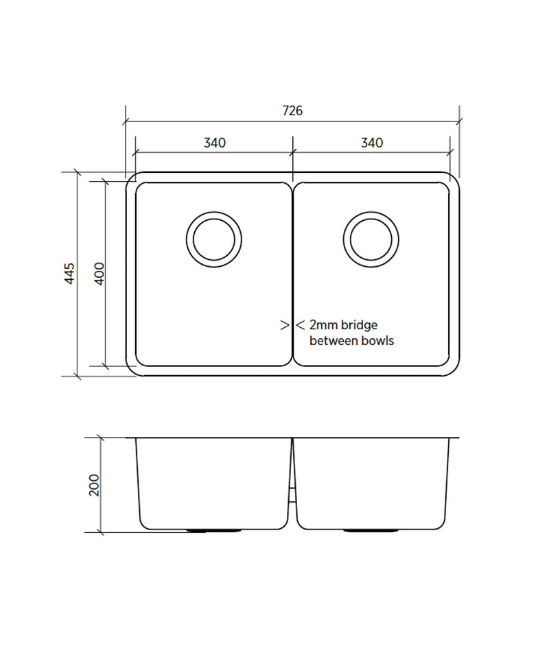 SEIMA Kubic 726 Blade Stainless Steel Sink, Blade 'No Splash' Design