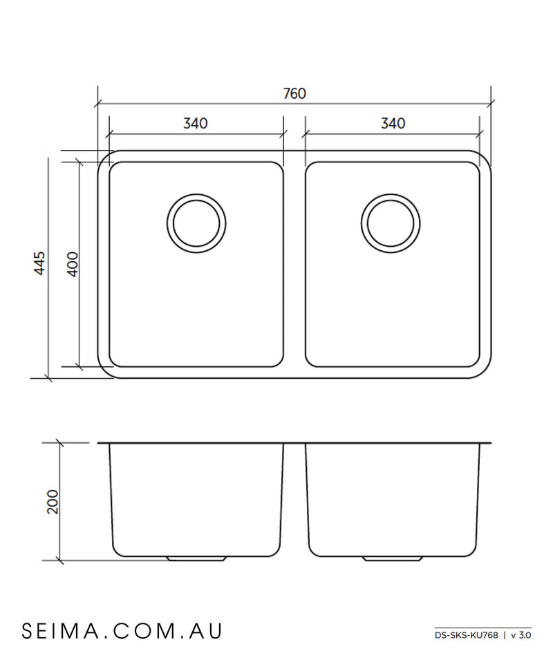 SEIMA Kubic 768 Stainless Steel Sink