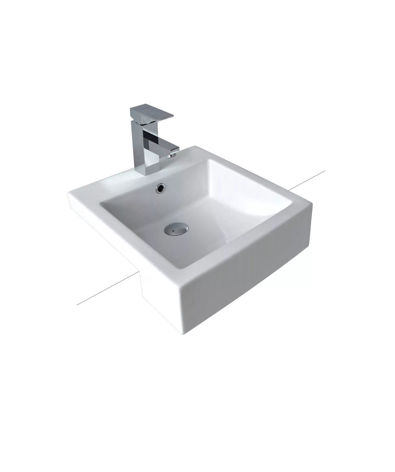 SEIMA Kyra 210 Ceramic Semi-recessed Basin, Square