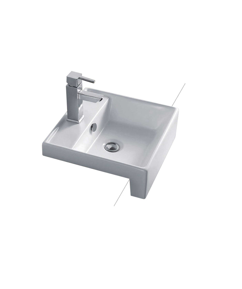 SEIMA Kyra 215 Ceramic Semi-Recessed Basin, Square