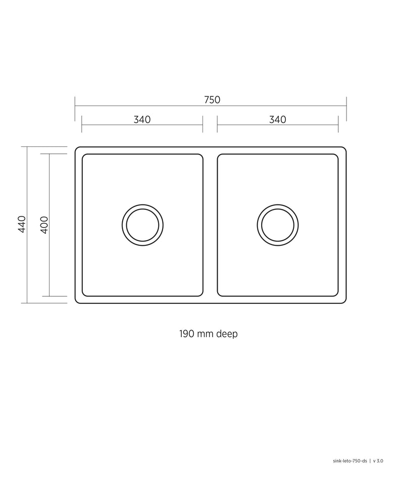 SEIMA Leto 750 Stainless Steel Sink