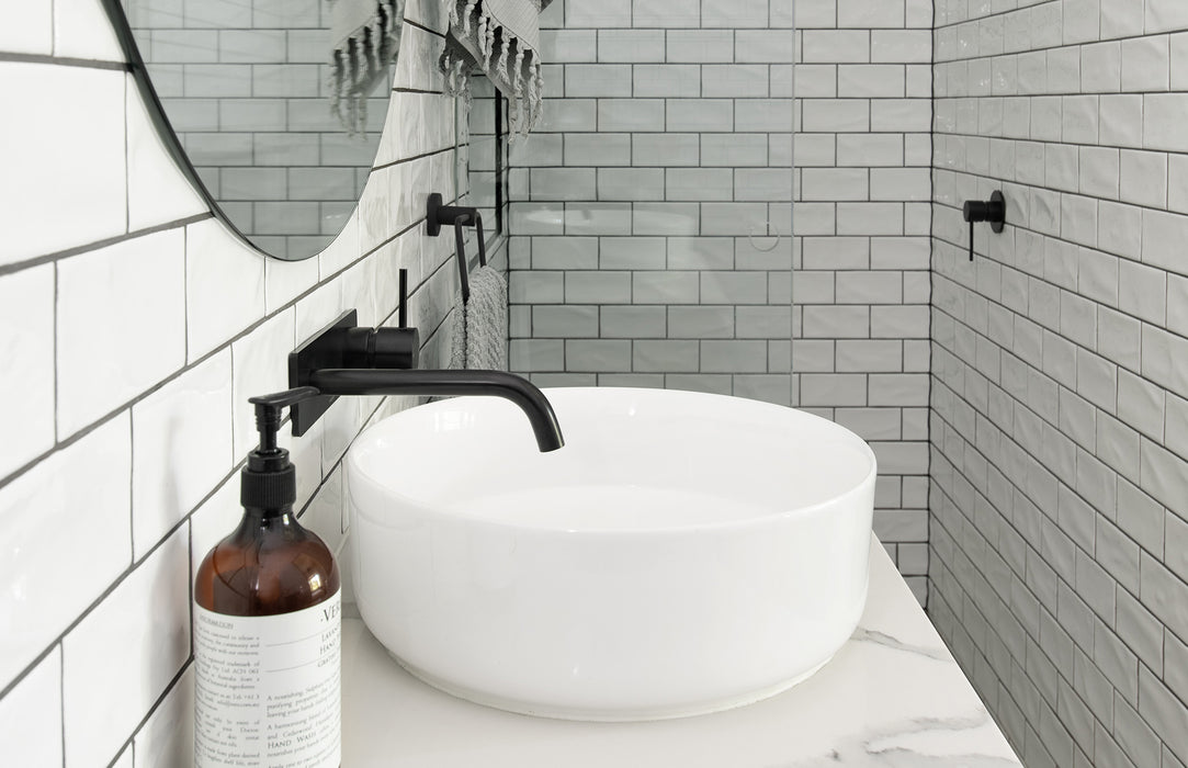 Vivid Slimline Up Basin / Bath Wall Mixer Set