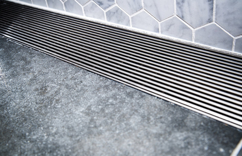 Phoenix Flat Channel Drain HG 100 x 1200mm Outlet 90mm