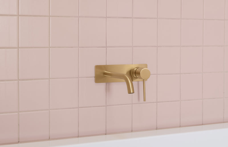 Phoenix Vivid Slimline Wall Bath Mixer Set 180mm Curved