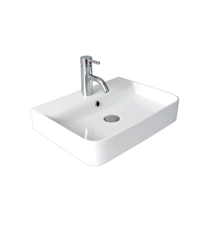 SEIMA Limni 015 Ceramic Wall Basin or Above Counter Basin, Rectangular