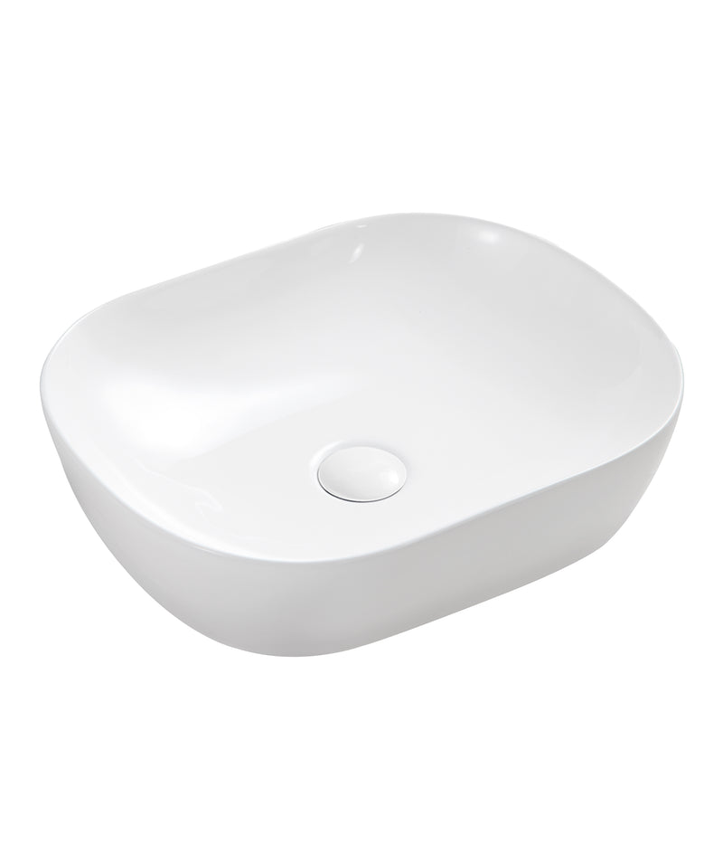 SEIMA Limni 465 Black Silk Matte Ceramic Above Counter Basin, Rounded Rectangle