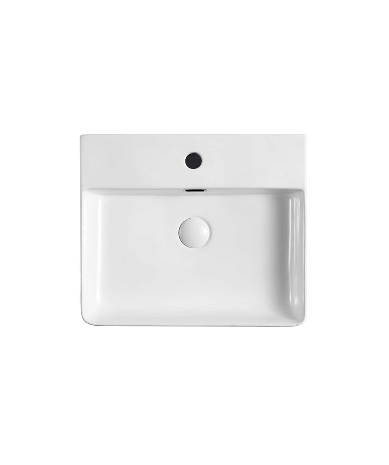 SEIMA Limni 500 Ceramic Semi-Recessed Basin, Rectangular