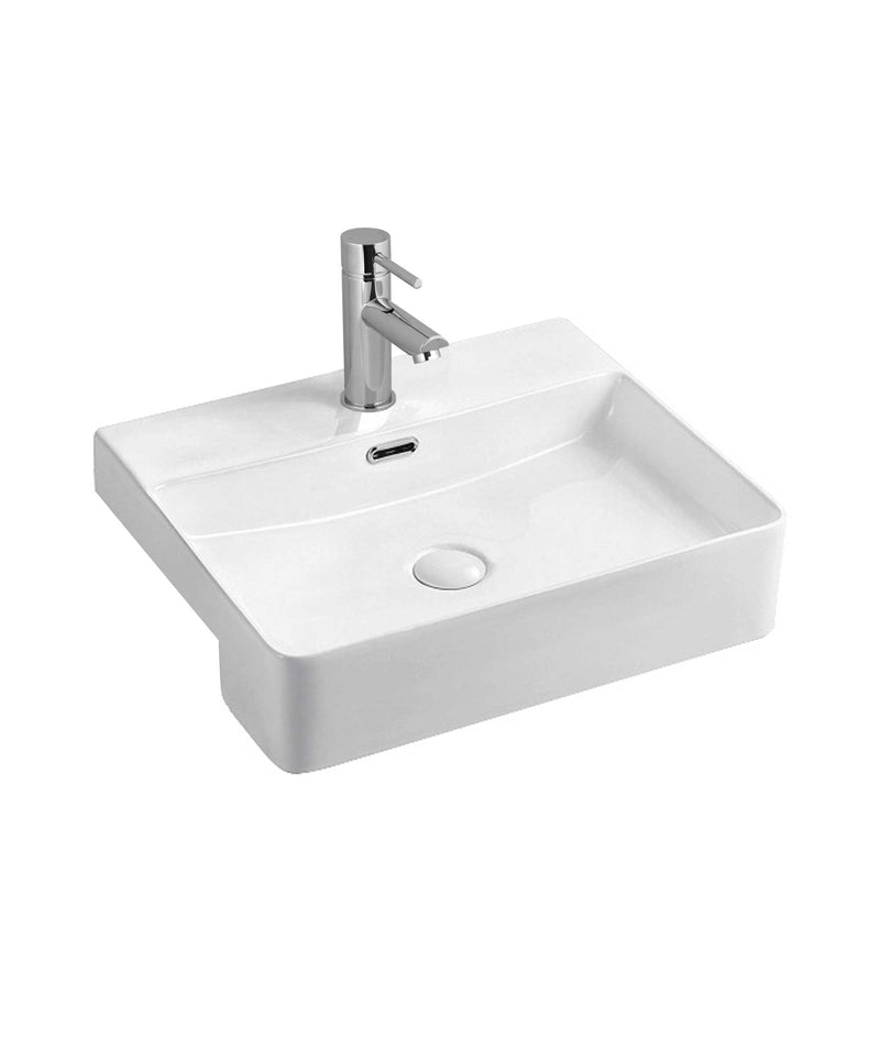 SEIMA Limni 500 Ceramic Semi-Recessed Basin, Rectangular