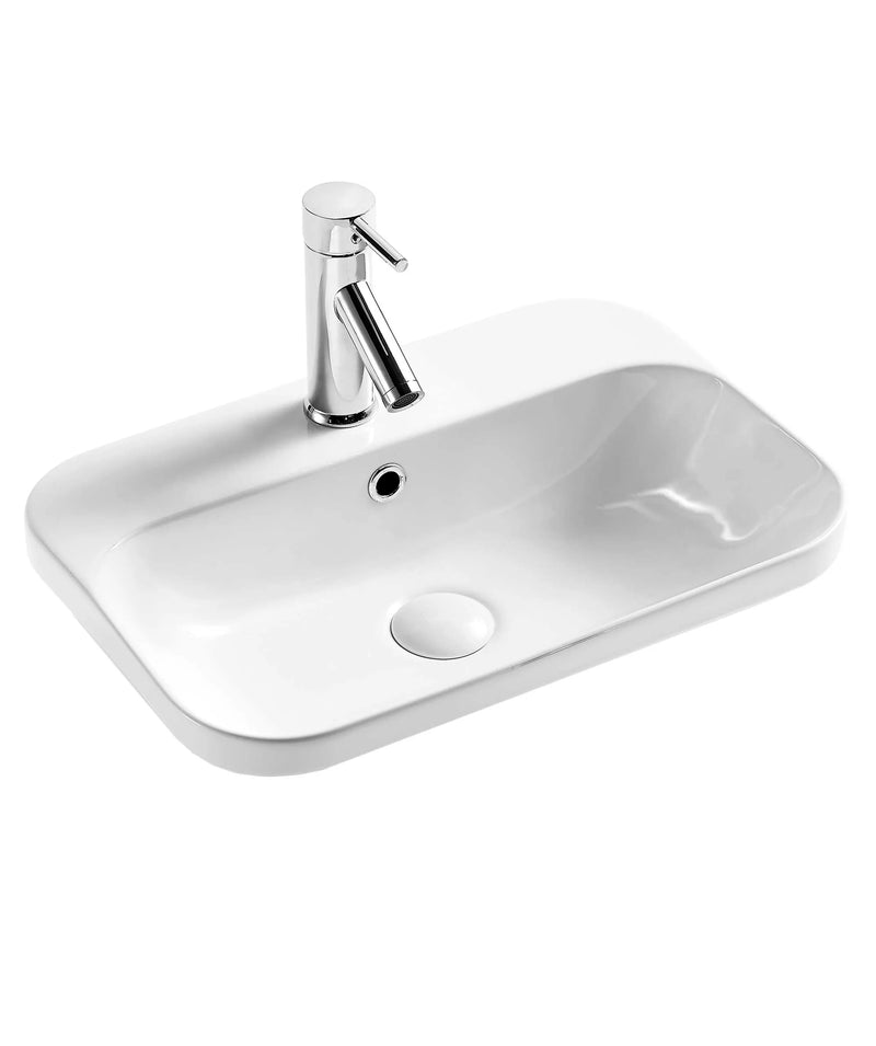 SEIMA Limni 530 Ceramic Inset Above Counter Basin, Rectangular
