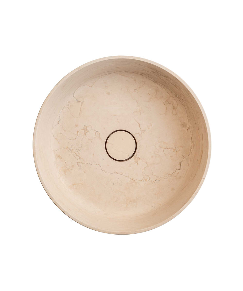 SEIMA Lithos 400 - Galala Marble Solid Natural Stone Above Counter Basin, Round