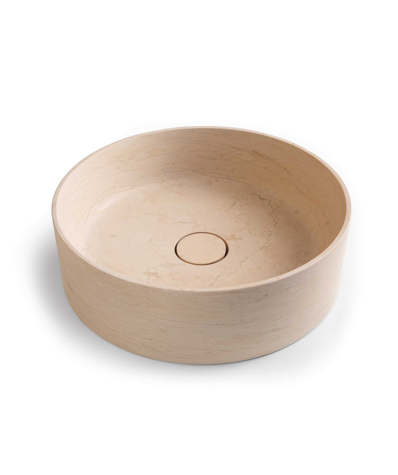SEIMA Lithos 400 - Galala Marble Solid Natural Stone Above Counter Basin, Round