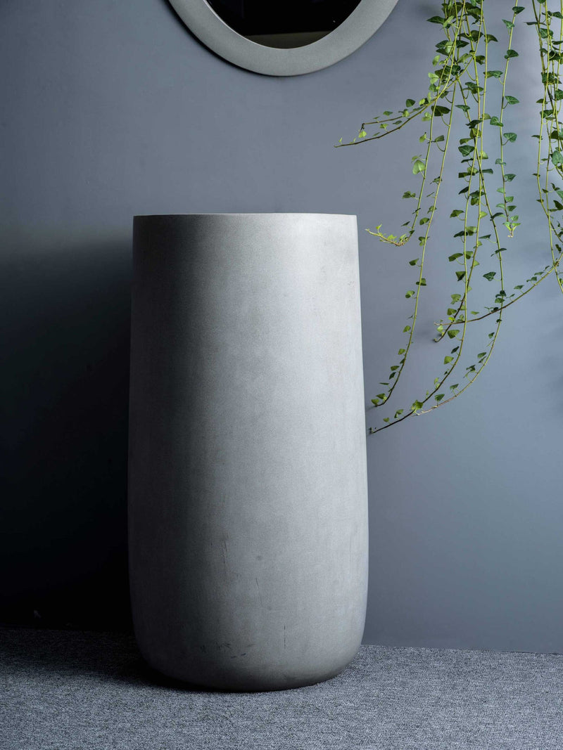 SEIMA Lithos 450 - Grey Sandstone Solid Natural Stone Freestanding Pedestal Basin