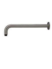 Round Wall Shower Curved Arm 400mm gun metal
