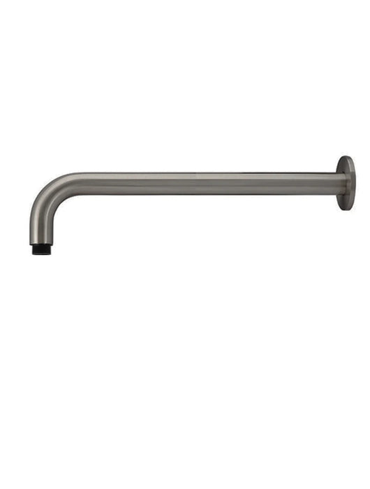 Round Wall Shower Curved Arm 400mm gun metal