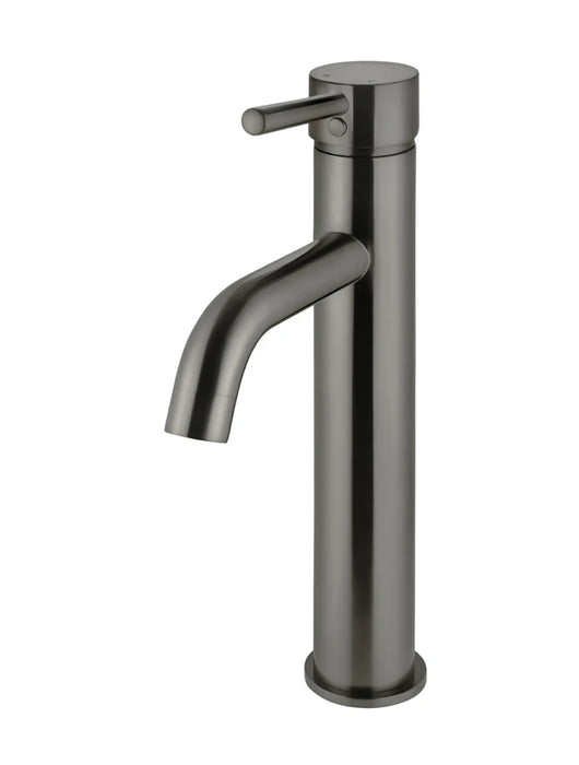 Meir Round Tall Basin Mixer Curved gun metal