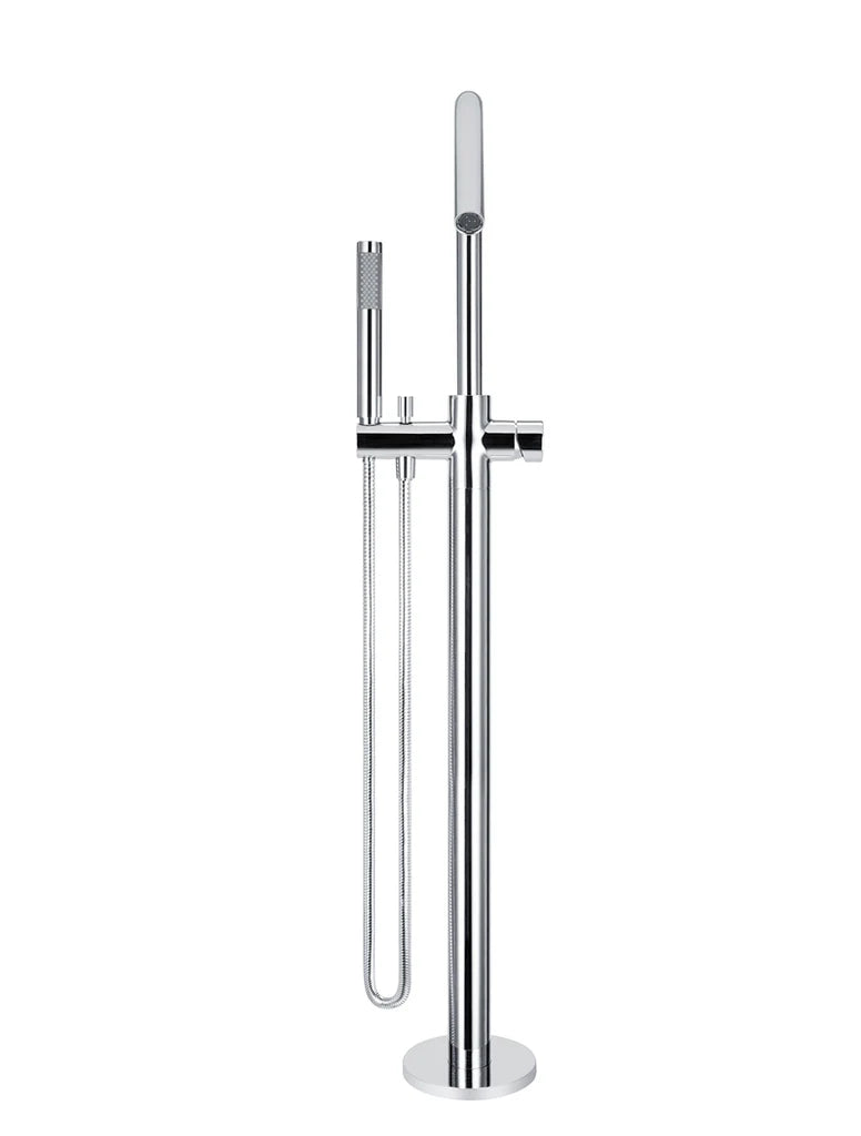 Meir Round Pinless Freestanding Bath Spout and Hand Shower
