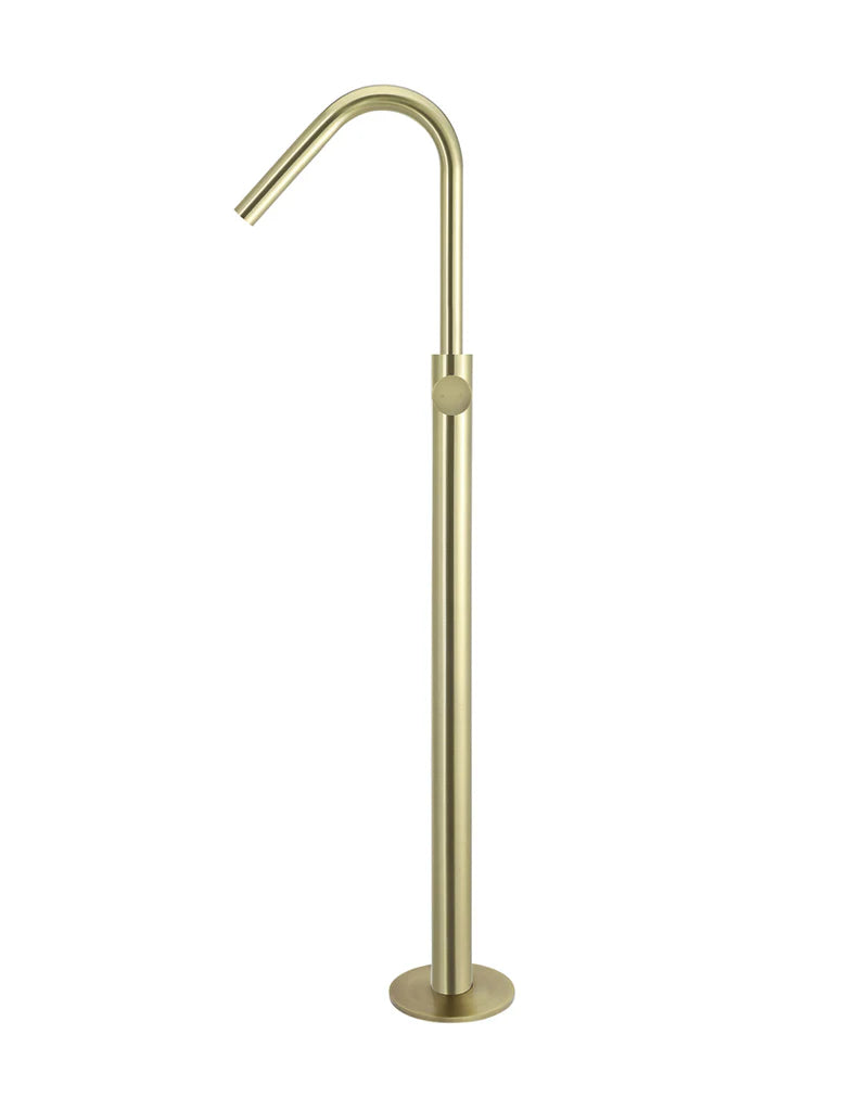 Meir Round Pinless Freestanding Bath Spout and Hand Shower