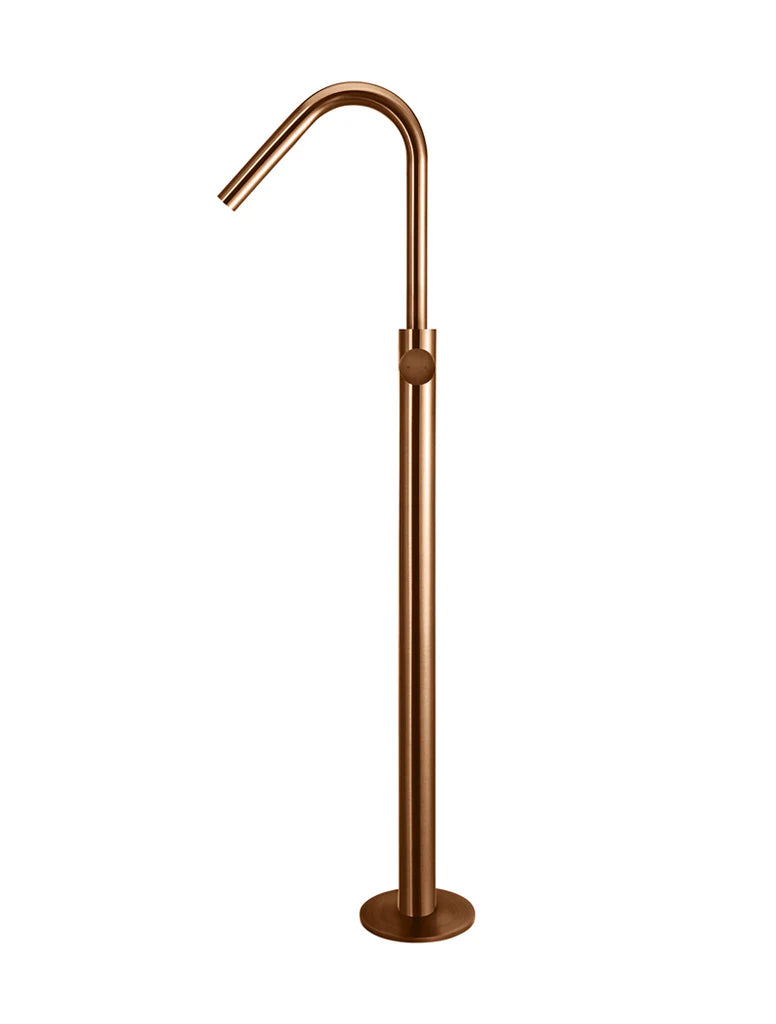 Meir Round Pinless Freestanding Bath Spout and Hand Shower