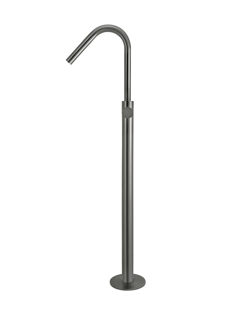 Meir Round Pinless Freestanding Bath Spout and Hand Shower