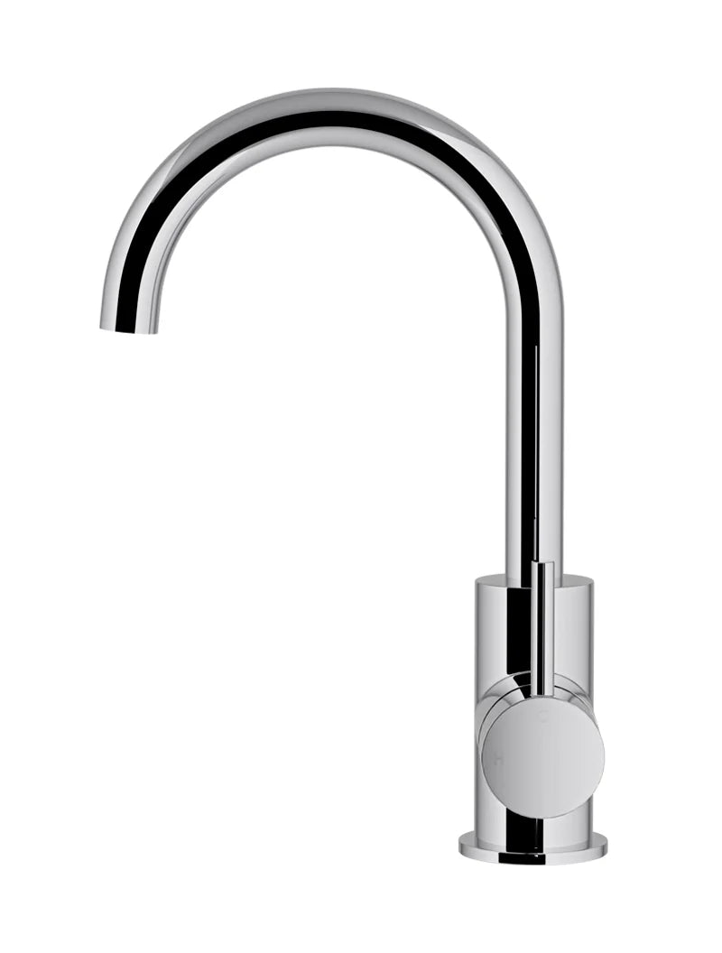 Meir Round Gooseneck Basin Mixer with Cold Start