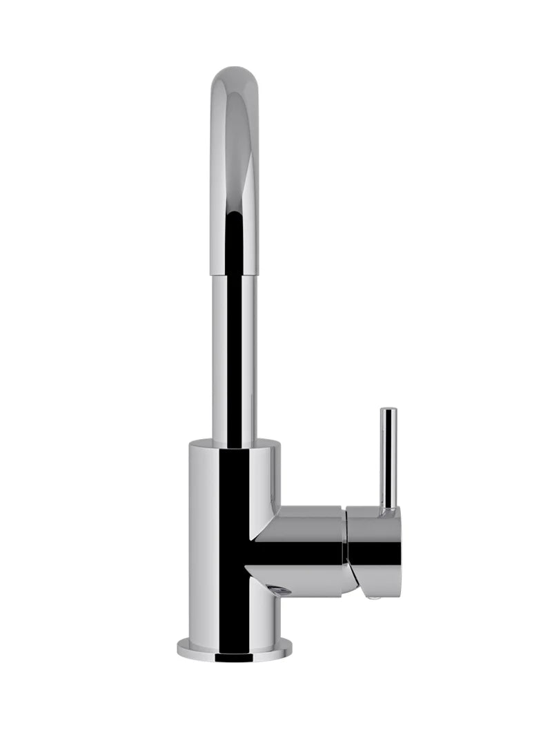 Meir Round Gooseneck Basin Mixer with Cold Start