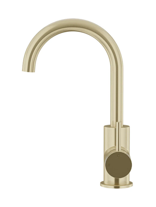 Meir Round Gooseneck Basin Mixer with Cold Start