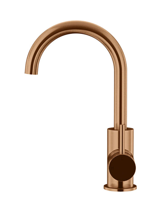 Meir Round Gooseneck Basin Mixer with Cold Start