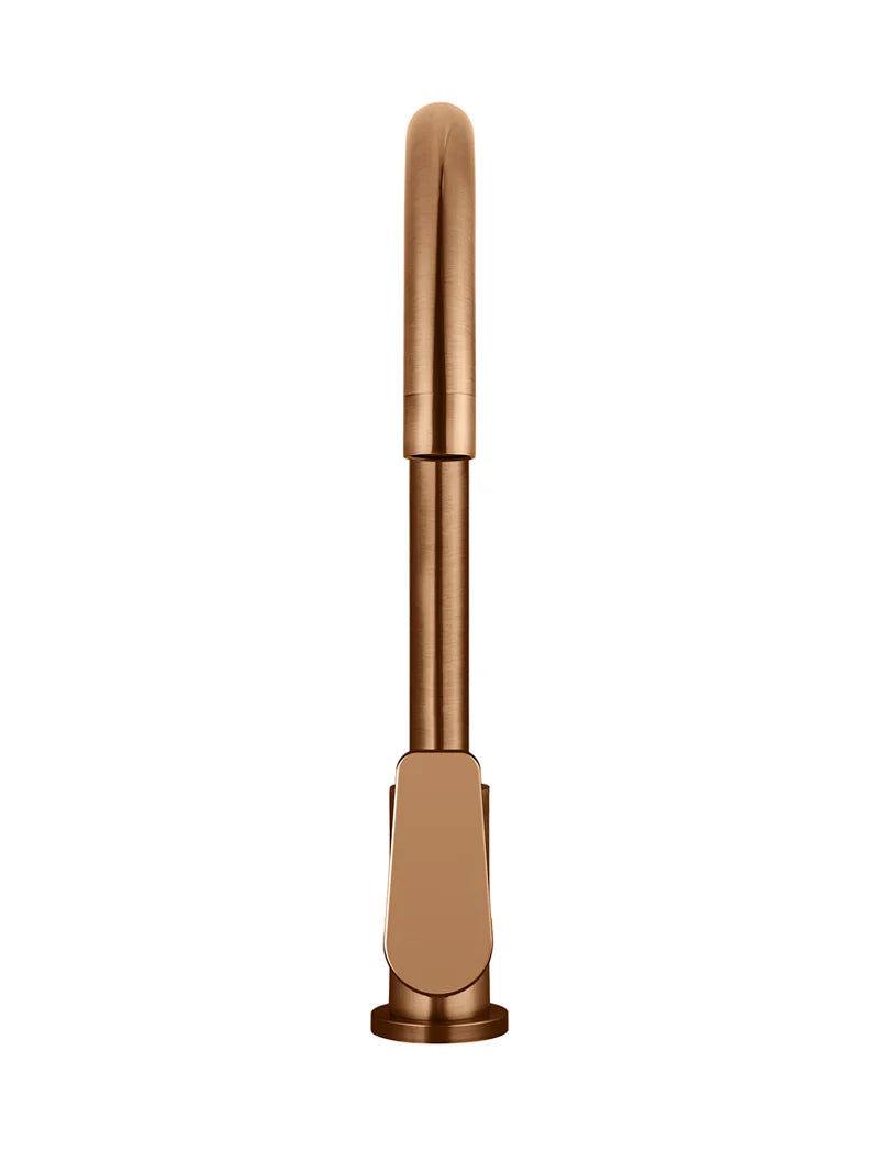 Meir Round Gooseneck Kitchen Mixer Tap with Paddle Handle