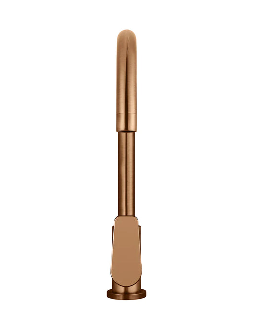 Meir Round Gooseneck Kitchen Mixer Tap with Paddle Handle