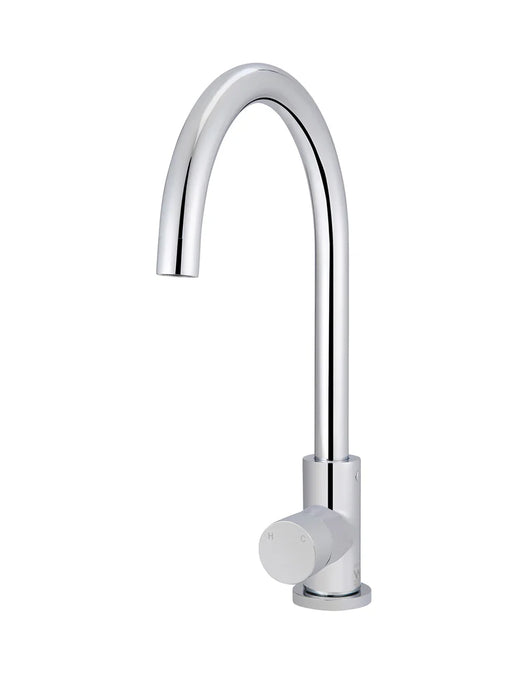 Meir Round Gooseneck Kitchen Mixer Tap with Pinless Handle