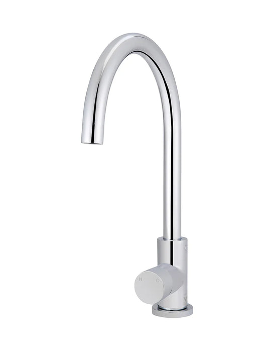 Meir Round Gooseneck Kitchen Mixer Tap with Pinless Handle