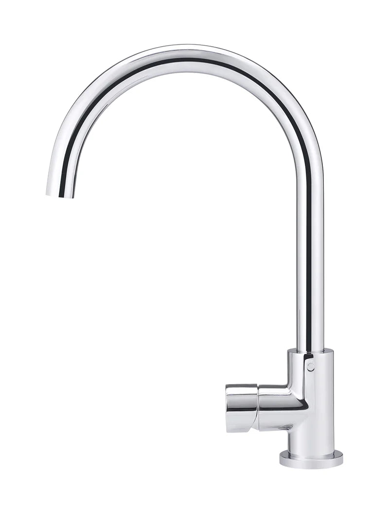 Meir Round Gooseneck Kitchen Mixer Tap with Pinless Handle