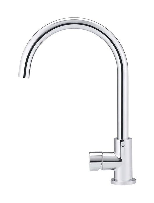 Meir Round Gooseneck Kitchen Mixer Tap with Pinless Handle