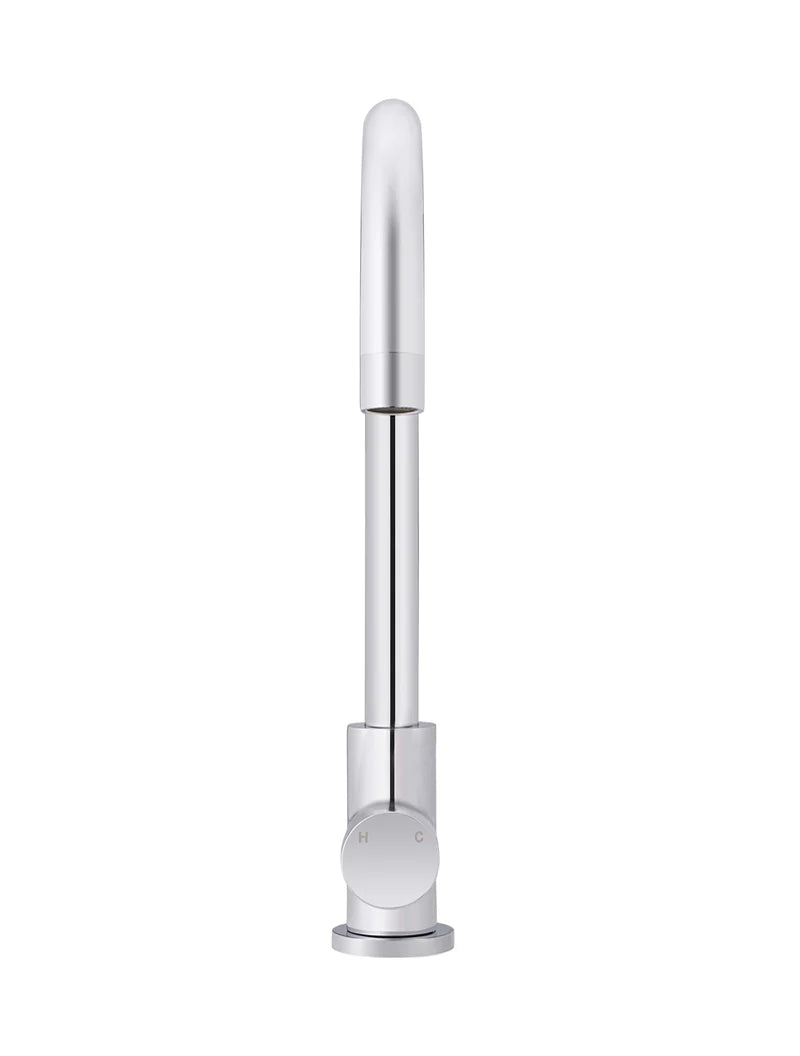 Meir Round Gooseneck Kitchen Mixer Tap with Pinless Handle