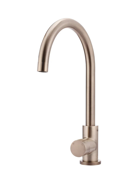 Meir Round Gooseneck Kitchen Mixer Tap with Pinless Handle