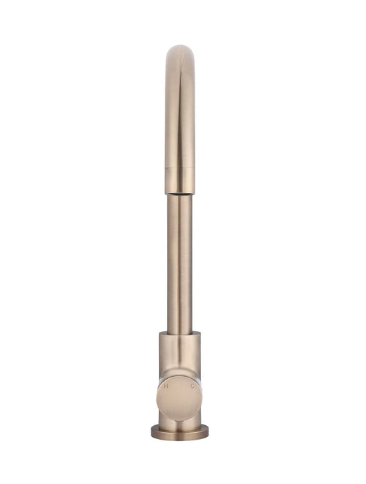 Meir Round Gooseneck Kitchen Mixer Tap with Pinless Handle