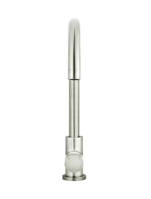 Meir Round Gooseneck Kitchen Mixer Tap with Pinless Handle