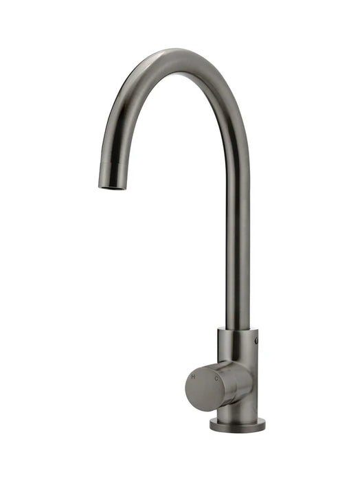 Meir Round Gooseneck Kitchen Mixer Tap with Pinless Handle