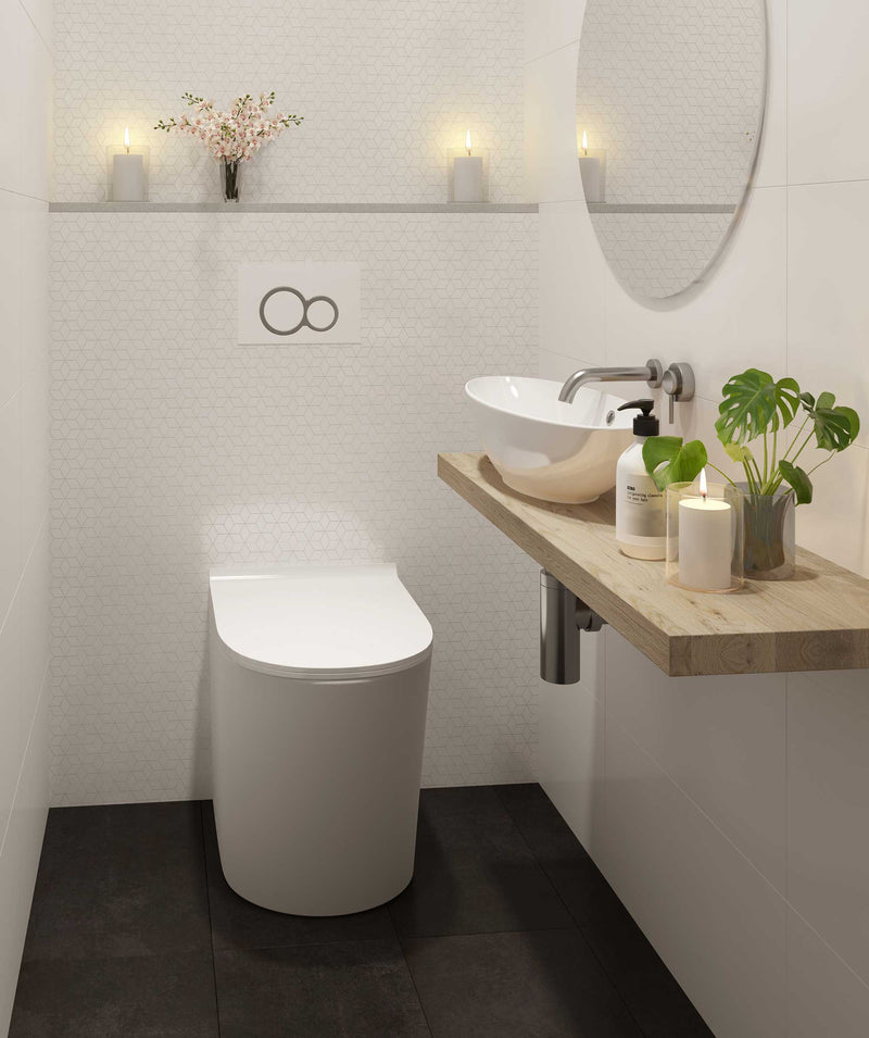 SEIMA Modia Floor Mount - Choice of Seats Clean Flush, Nanoglaze