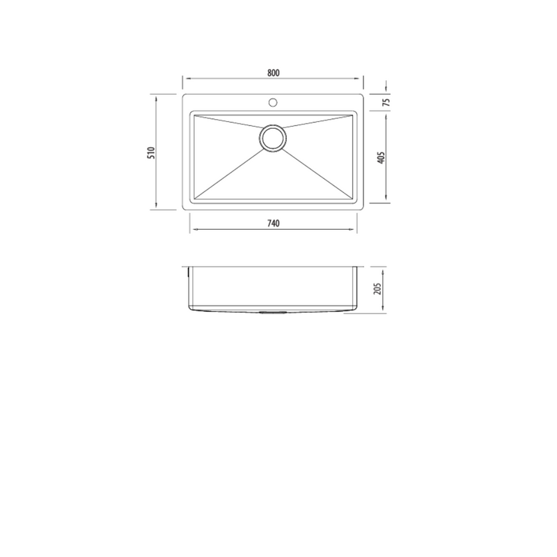 Oliveri Apollo Mega Bowl Sink