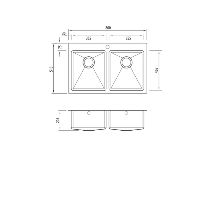 Oliveri Apollo Double Bowl Inset Sink