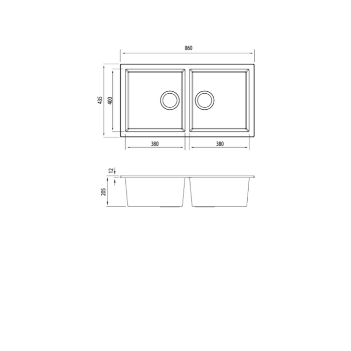 Oliveri Santorini Double Bowl Undermount Sink