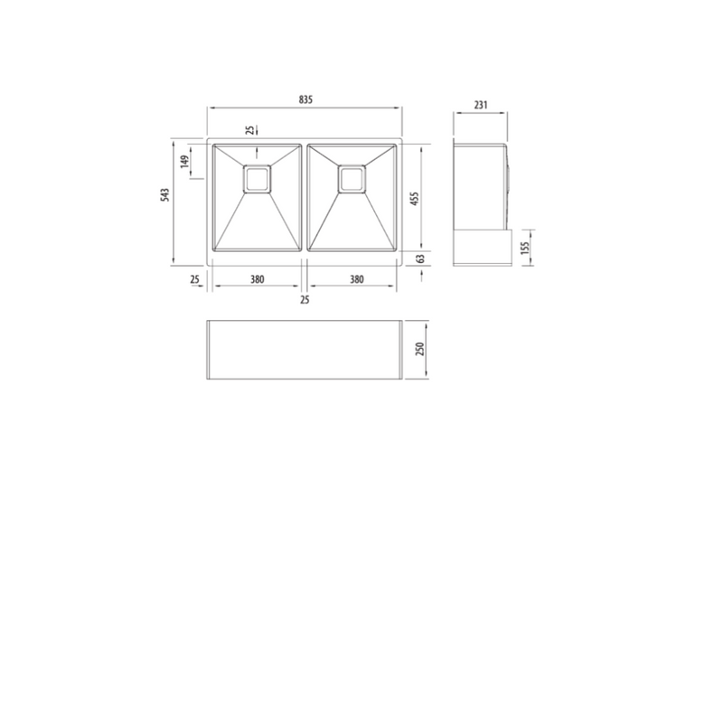 Oliveri Professional Butler Series Double Bowl Sink With Apron