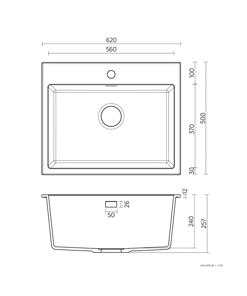 SEIMA Oros 620 - White & Black  Arqstone sink
