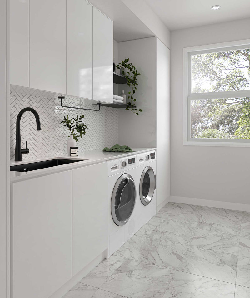 SEIMA Oros 750 - Round Black & White Arqstone Sink